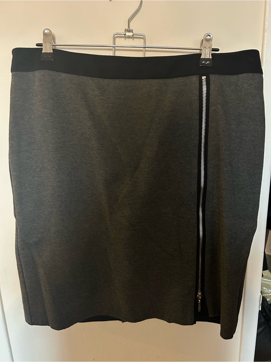 Laura Dresses & Skirts - Sleek Dark Gray Pencil Skirt with Exposed Zip